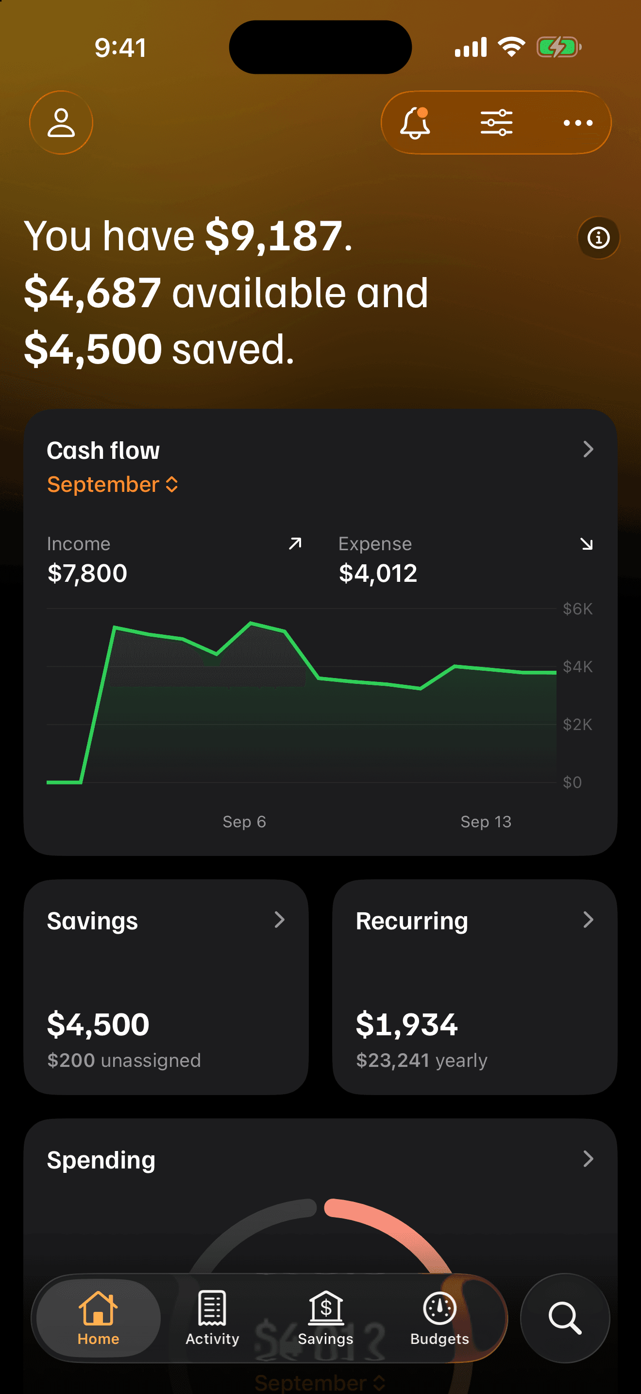 Lucia in dark mode